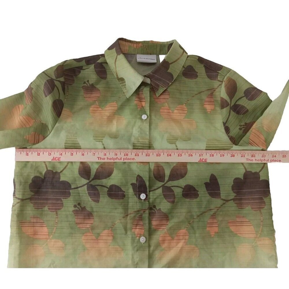 Alfred Dunner SZ 16 Women’s Light Weight Over Blouse Top Fall Floral 3/4 Sleeve - Picture 5 of 10